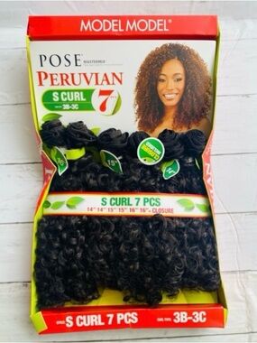 MODEL MODEL Peruvian Mastermix S Curl 7-Piece Hair Extensions